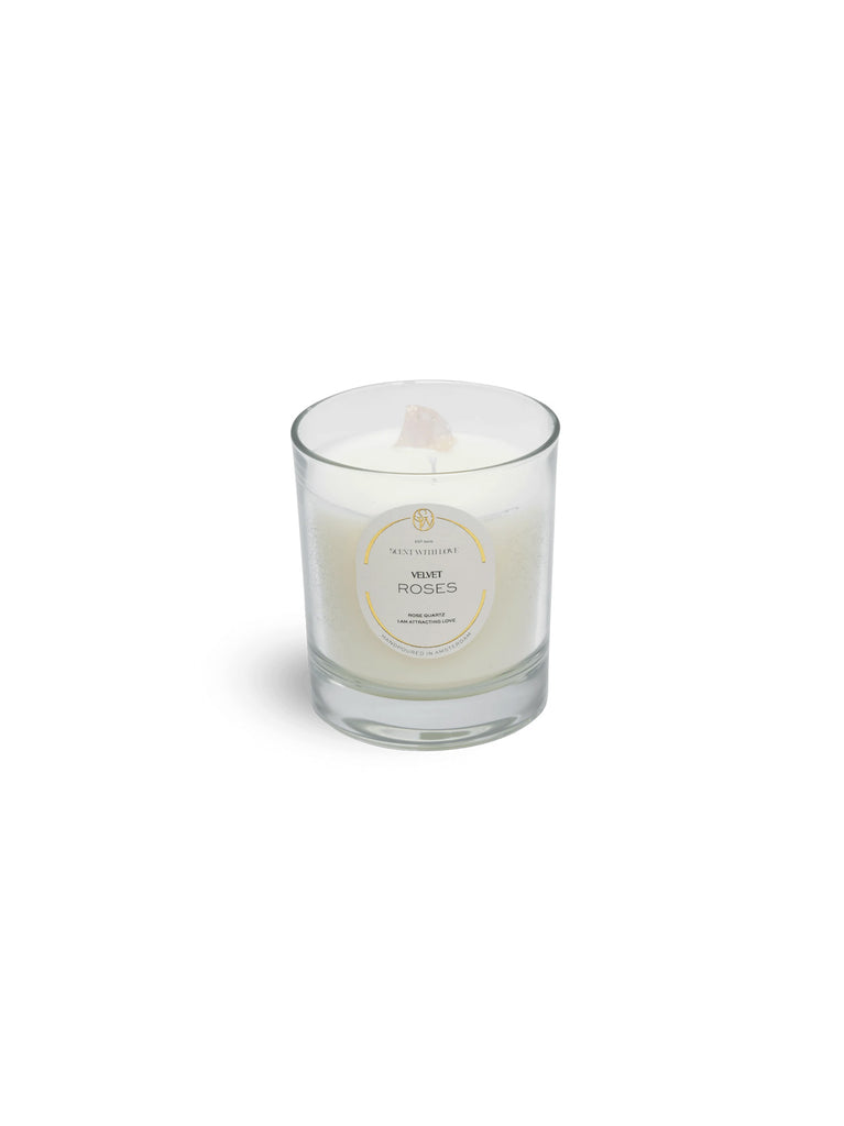 Crystal Candle Rose Quartz Velvet Roses – Capricorn Store